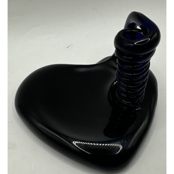 Unmarked Other - Vintage Handmade Art Glass Pen Holder Paperweight Corkscrew Cobalt Royal Blue